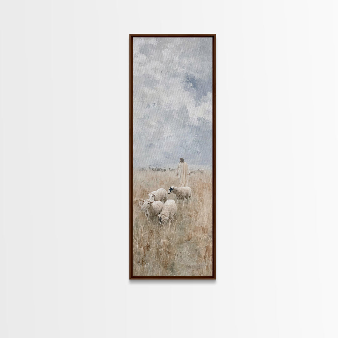 Field Of The Shepherd – Framed Canvas Print – Skinny Art – Christian Art Print – Jesus Painting – Christian Wall Art – Subtle Christian Art