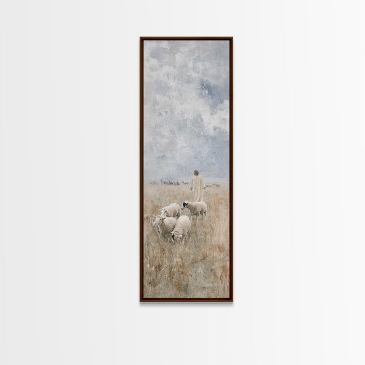 Field Of The Shepherd – Framed Canvas Print – Skinny Art – Christian Art Print – Jesus Painting – Christian Wall Art – Subtle Christian Art