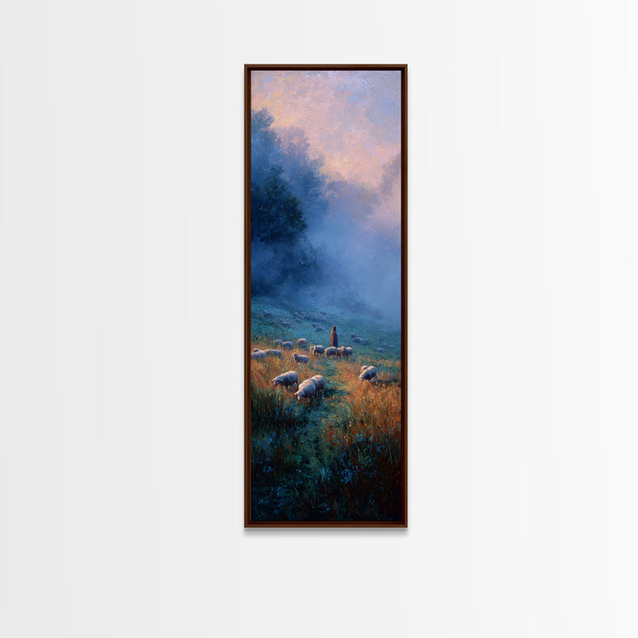 Morning Flock Light – Framed Canvas Print – Skinny Art – Christian Wall Art – Christian Art Canvas – Subtle Christian Art – Jesus Painting