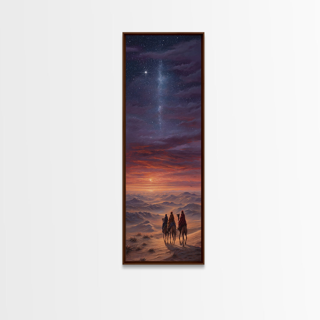 Heavenly Path Wanderers – Framed Canvas Print – Christian Art Canvas – Christmas Art – Tall Narrow Wall Art – Christian Wall Art – Christia
