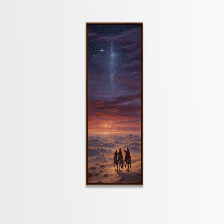 Heavenly Path Wanderers – Framed Canvas Print – Christian Art Canvas – Christmas Art – Tall Narrow Wall Art – Christian Wall Art – Christia