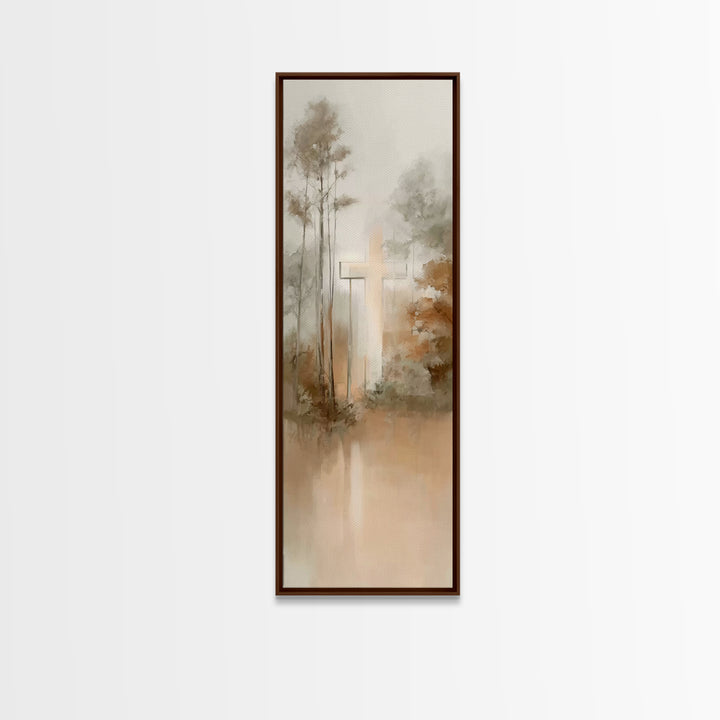 Forest Of Grace – Framed Canvas Print – Tall Skinny Art Print – Christian Wall Art – Jesus Painting – Christian Art Canvas – Christian Chri