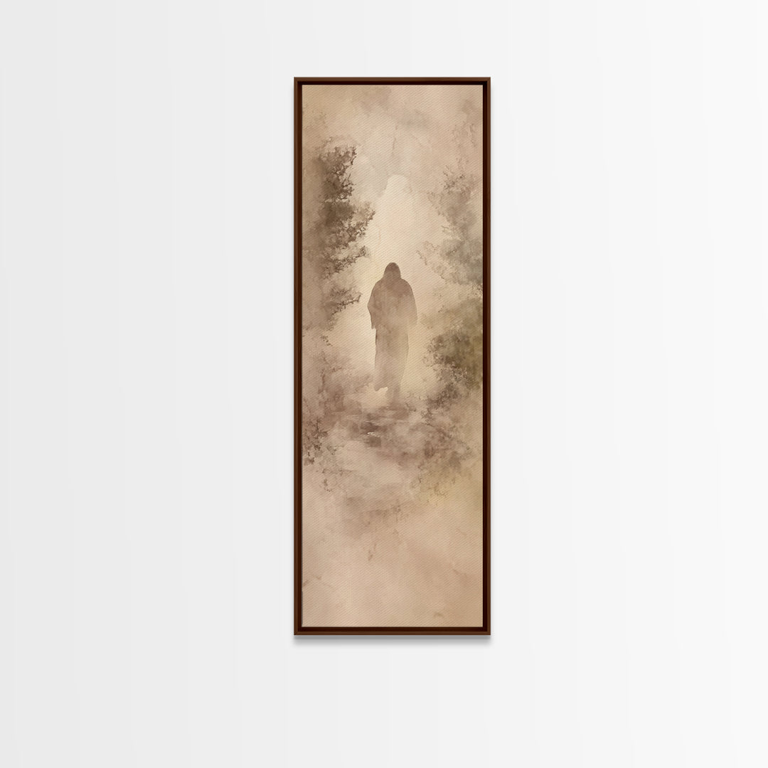 Holy Steps Ahead, Framed Canvas Print, Skinny Art, Christian Wall Art, Jesus Art Print, Christian Canvas Art, Christmas Wall Art, Christian