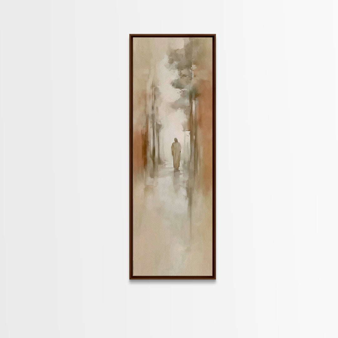 Desert Dawn Christ – Framed Canvas Print – Christian Art Canvas – Large Jesus Painting – Tall Skinny Art Print – Christian Wall Art – Chris