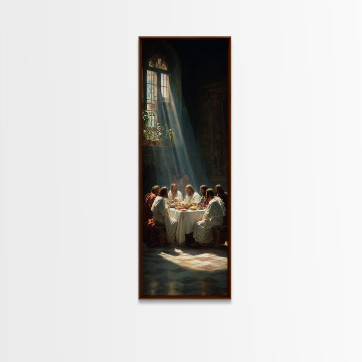 Holy Walk Reflections, Framed Canvas Print, Christian Art Print, Jesus Canvas Art, Narrow Art, Subtle Christian Art, Christian Christmas Ar