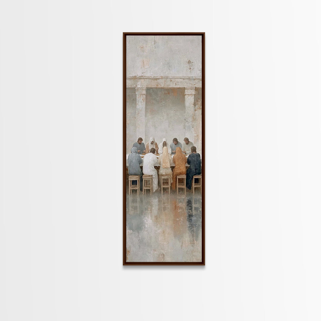 Last Communion Stillness | Framed Canvas Print | Christian Art Canvas | Jesus Painting | Narrow Art | Christian Art Work | Christmas Wall A