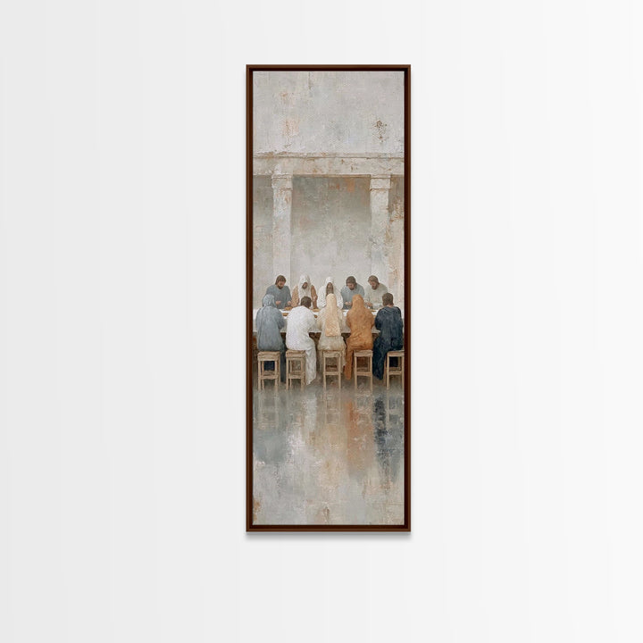 Last Communion Stillness | Framed Canvas Print | Christian Art Canvas | Jesus Painting | Narrow Art | Christian Art Work | Christmas Wall A