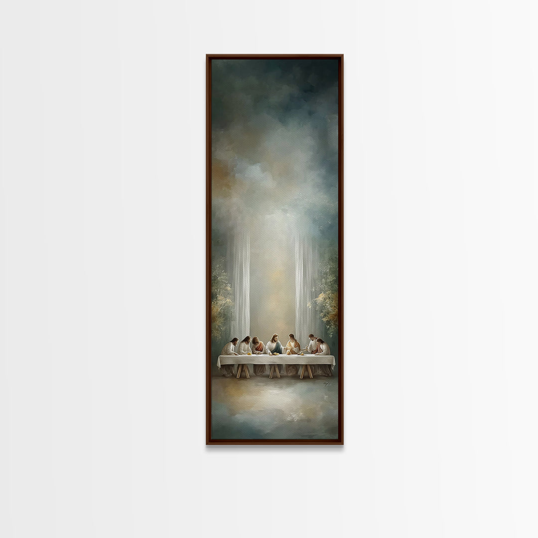Heavenly Table Grace – Framed Canvas Print – Christian Wall Art – Jesus Painting – Tall Skinny Art Print – Christian Art Canvas – Christian