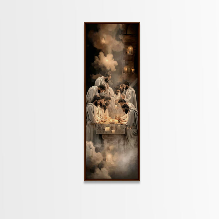 Sacred Last Supper – Framed Canvas Print – Christian Wall Art – Jesus Painting – Christian Art Canvas – Christmas Art – Large Christian Pai