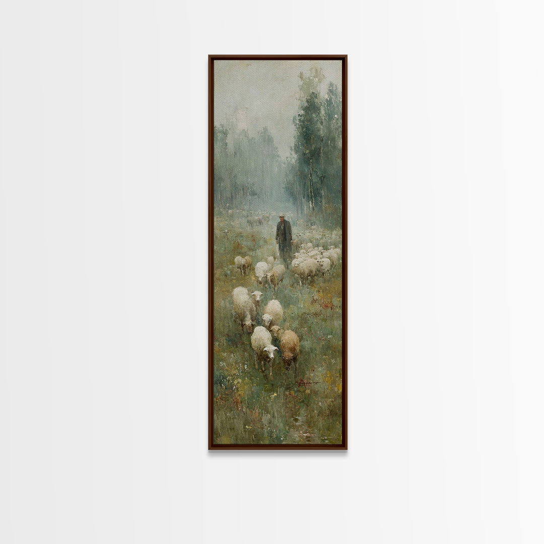 Field Of Shepherds – Framed Canvas Print – Christian Wall Art – Pastoral Christian Art – Christian Art Canvas – Vintage Christian Art – Chr