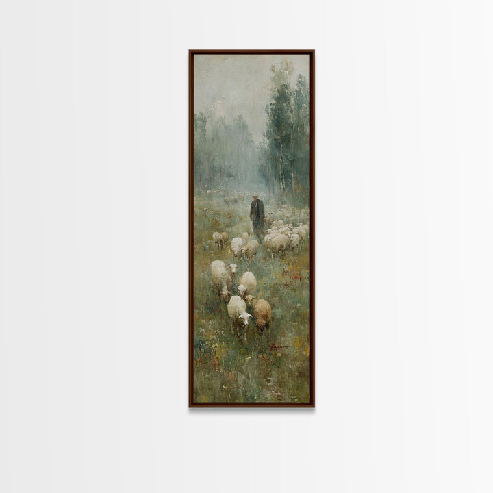Field Of Shepherds – Framed Canvas Print – Christian Wall Art – Pastoral Christian Art – Christian Art Canvas – Vintage Christian Art – Chr