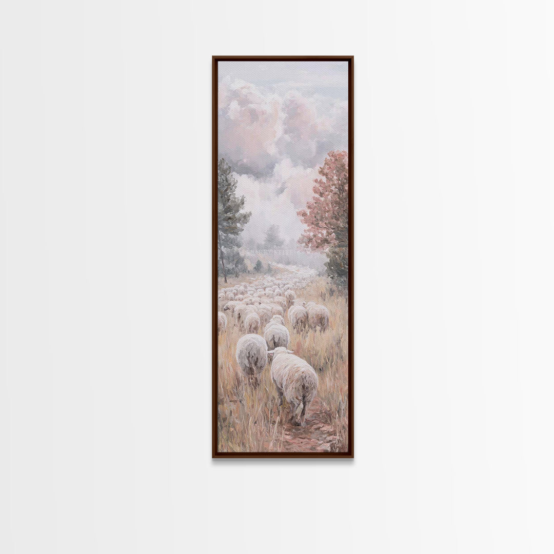 Heavenly Pasture Sky – Framed Canvas Print – Christian Art Canvas – Christian Wall Art – Moody Christian Art – Christmas Art – Pastoral Sce