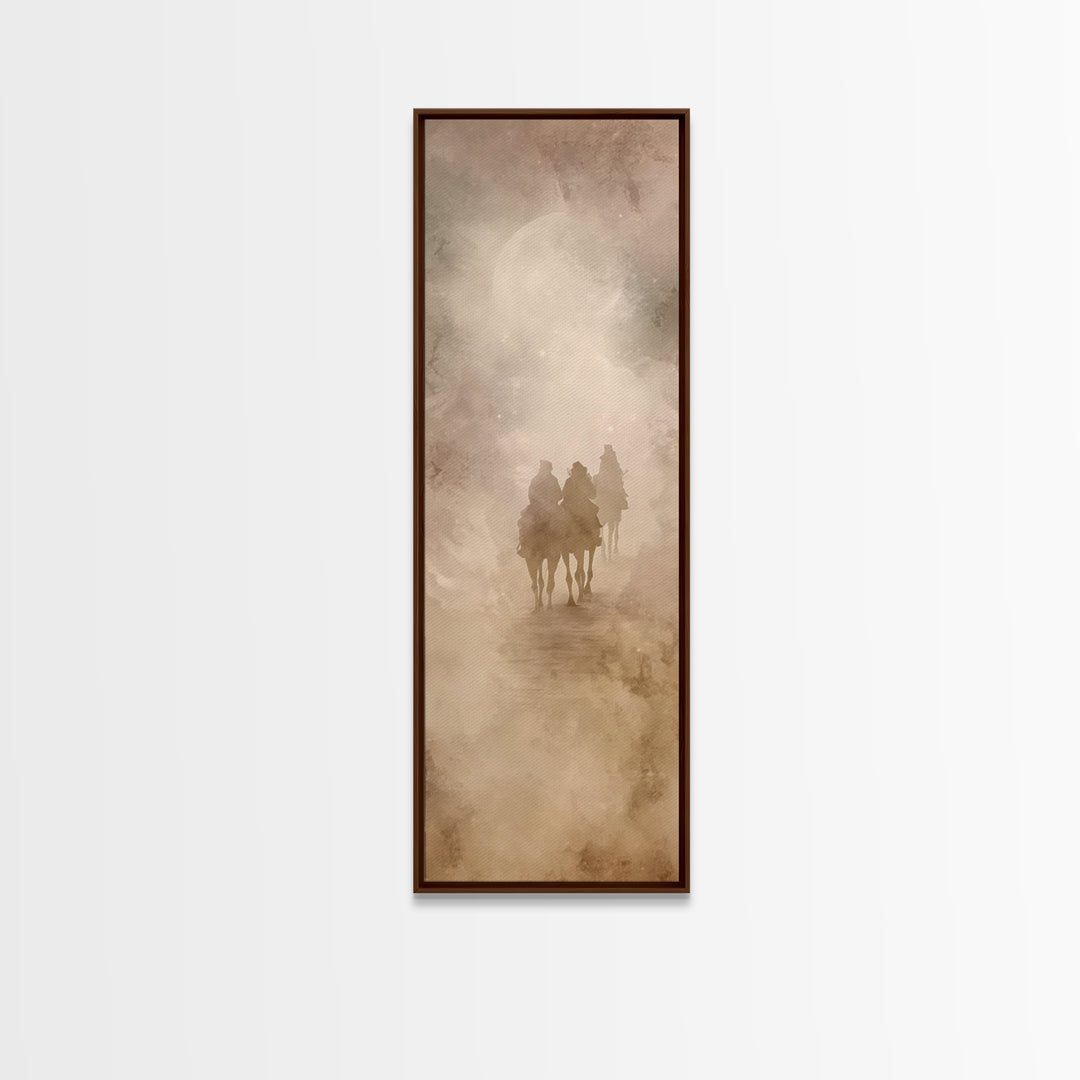 Holy Night Riders – Framed Canvas Print – Tall Narrow Wall Art – Christian Art Canvas – Christian Wall Art – Christmas Art – Christian Deco