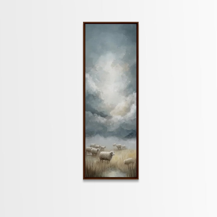 Shepherd’s Quiet Field – Framed Canvas Print – Christian Wall Art – Christian Art Canvas – Pastoral Christian Art – Vintage Christian Art –