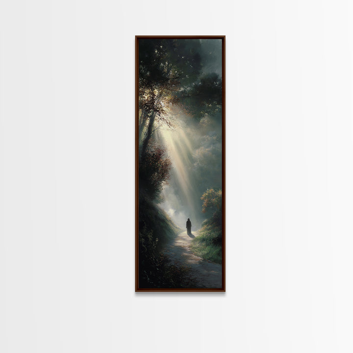 Path Of His Peace – Framed Canvas Print – Tall Skinny Art Print – Christian Wall Art – Modern Christian Art – Christian Art Canvas – Christ