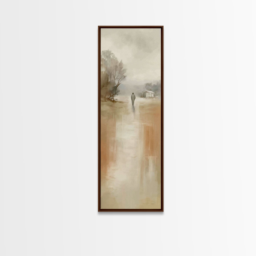 Soft Morning Walk – Framed Canvas Print – Skinny Art – Christian Art Canvas – Minimalist Christian Art – Christian Wall Art – Christmas Art