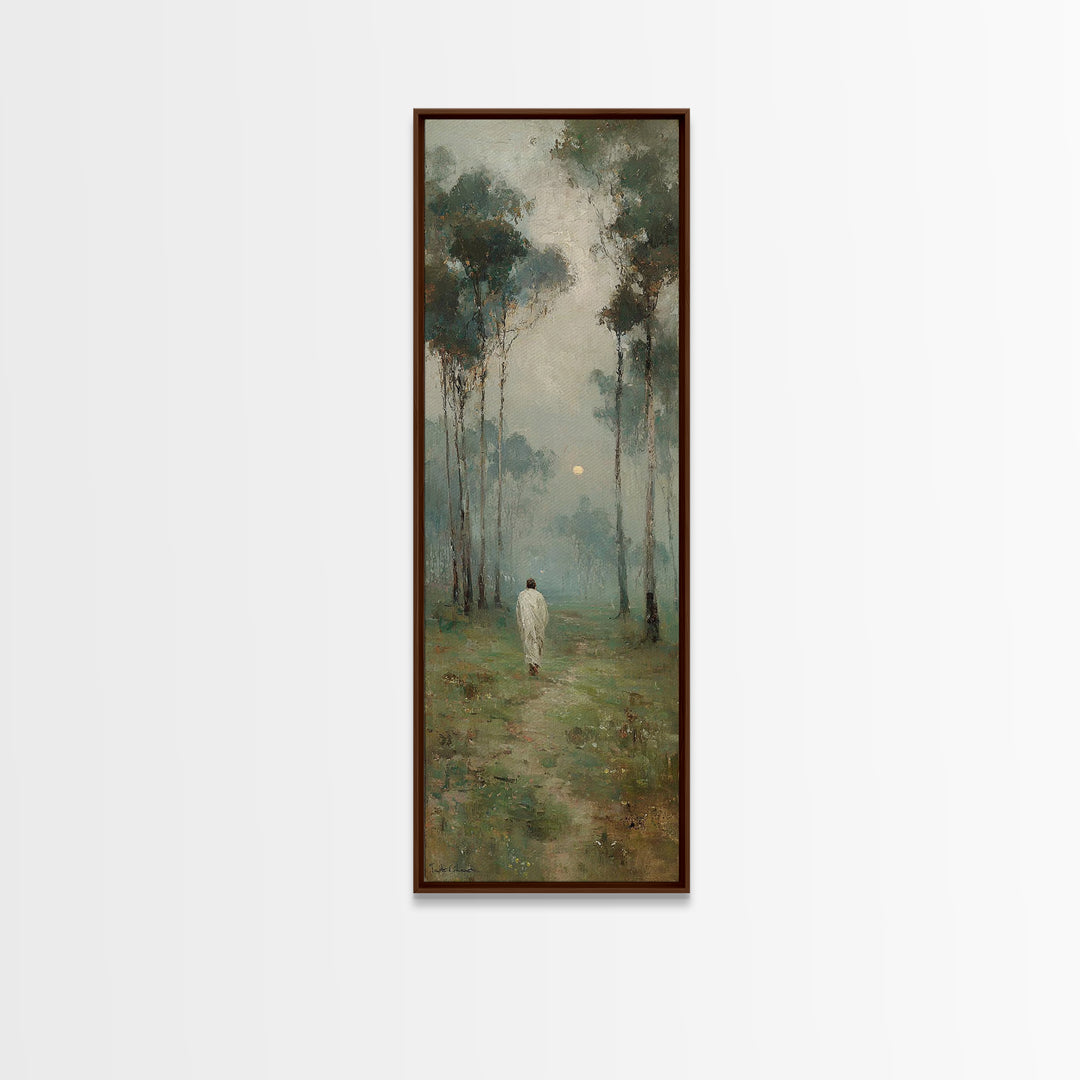 Light Upon The Path – Framed Canvas Print – Narrow Art – Christian Wall Art – Christian Art Canvas – Subtle Christian Art – Christmas Art