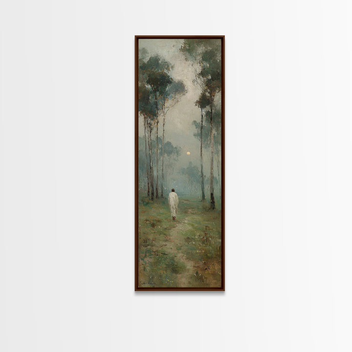 Light Upon The Path – Framed Canvas Print – Narrow Art – Christian Wall Art – Christian Art Canvas – Subtle Christian Art – Christmas Art