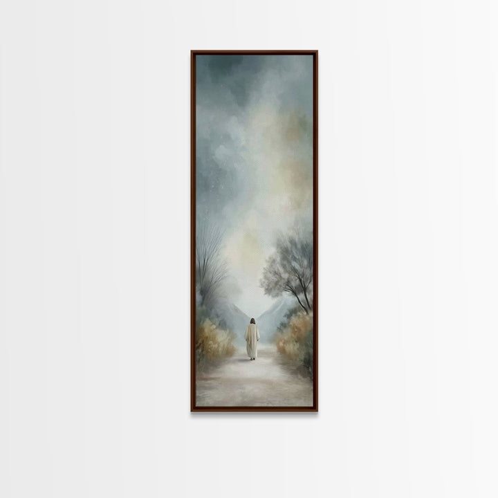 Path Of Peace – Framed Canvas Print – Tall Narrow Wall Art – Christian Wall Art – Jesus Painting – Christian Art Canvas – Christmas Art