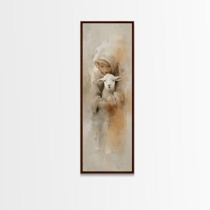 Warm Refuge – Framed Canvas Print – Skinny Art – Christian Wall Art – Jesus Painting – Christmas Art – Christian Art Canvas