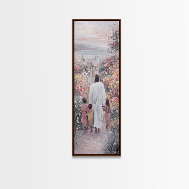 Quiet Shore Blessing – Framed Canvas Print – Tall Skinny Art Print – Christian Wall Art – Jesus Painting – Christian Art Canvas – Christian