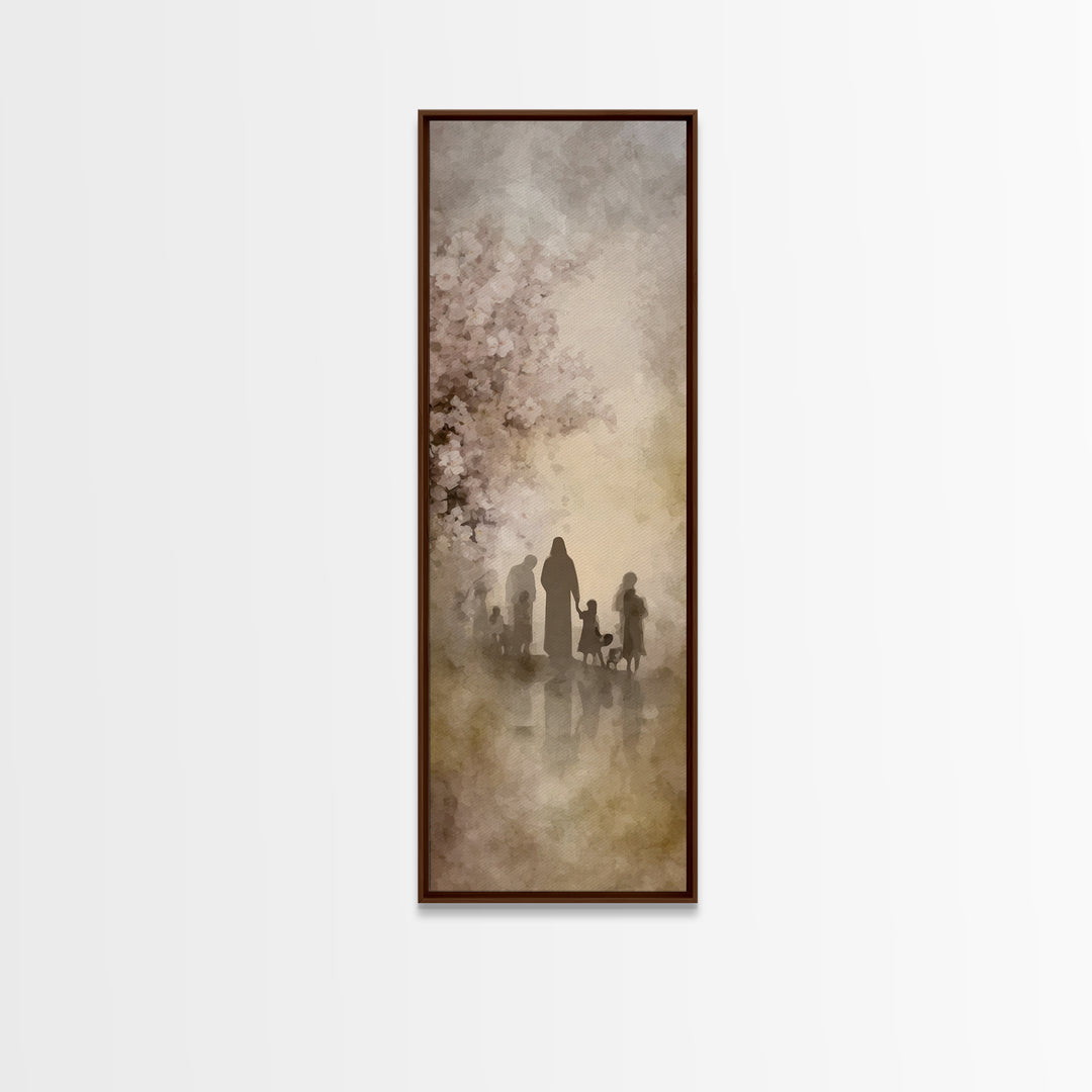 Gentle Fields Glory, Framed Canvas Print, Tall Narrow Wall Art, Christian Wall Art, Christian Art Canvas, Jesus Painting, Christian Decor