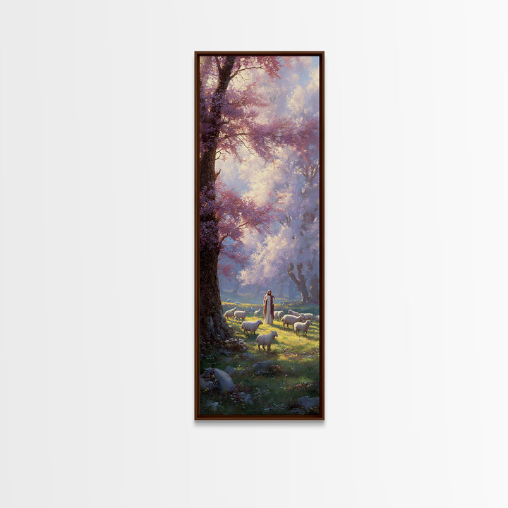 Shepherds Of Light – Framed Canvas Print – Christian Wall Art – Christian Art Canvas – Tall Skinny Art Print – Jesus Painting – Christian C