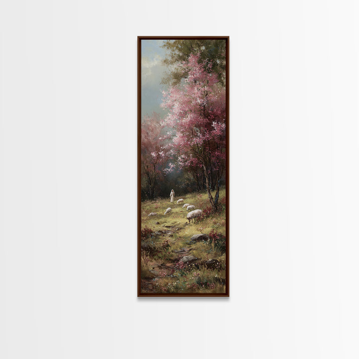 Fields Of Blessing – Framed Canvas Print – Christian Wall Art – Narrow Art – Christian Art Canvas – Jesus Painting – Christmas Art