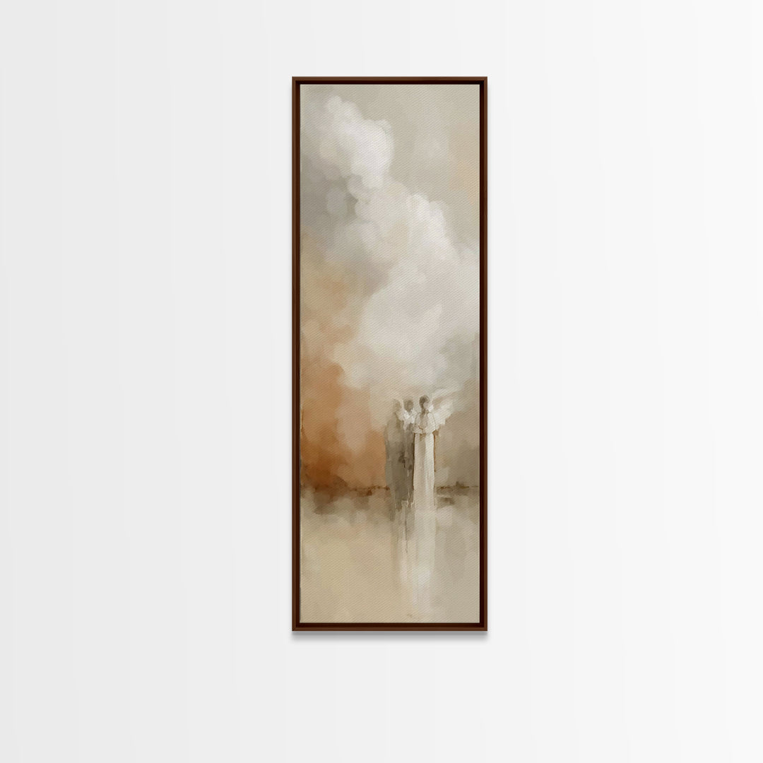 Heavenly Messengers – Framed Canvas Print – Christian Wall Art – Christian Art Canvas – Skinny Art – Christian Christmas Art – Jesus Painti