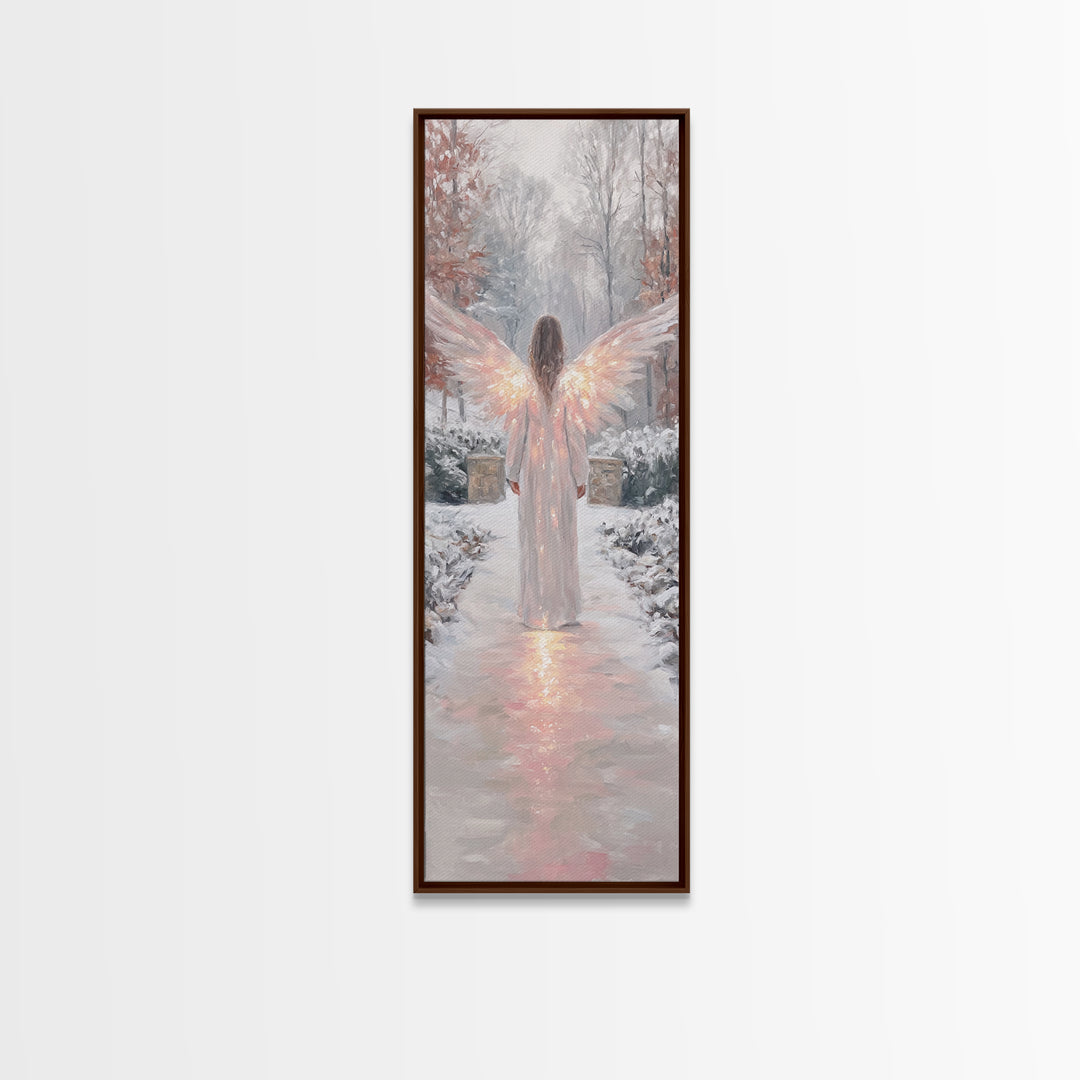 Wings Of Dawn | Framed Canvas Print | Christian Art Canvas | Christian Wall Art | Christmas Art | Narrow Art | Christian Christmas