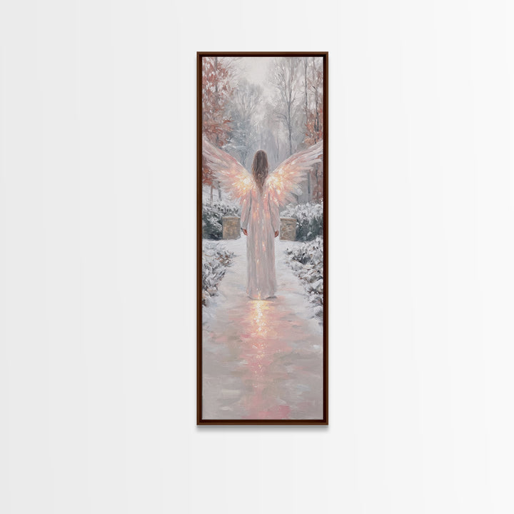 Wings Of Dawn | Framed Canvas Print | Christian Art Canvas | Christian Wall Art | Christmas Art | Narrow Art | Christian Christmas