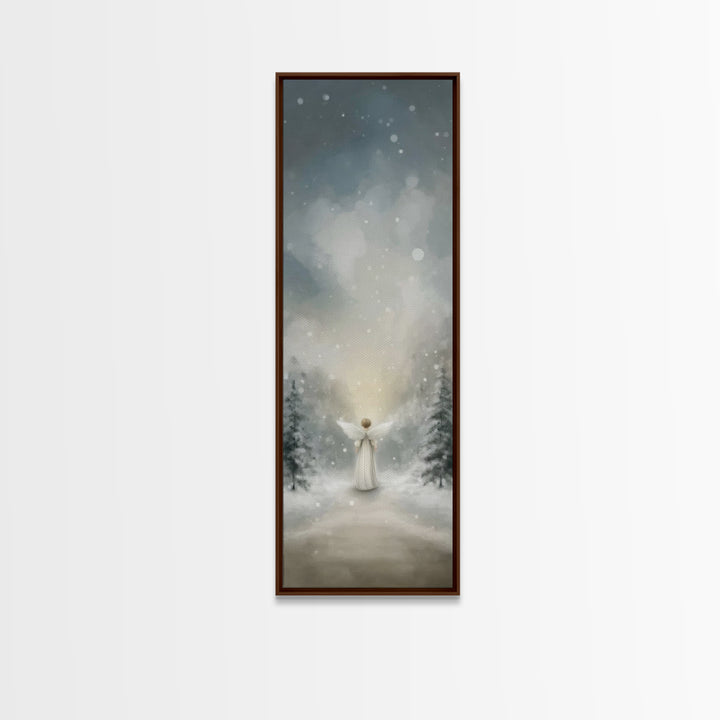Heaven’s Gentle Glow – Framed Canvas Print – Christian Wall Art – Christmas Art – Christian Art Canvas – Tall Narrow Wall Art – Christian C