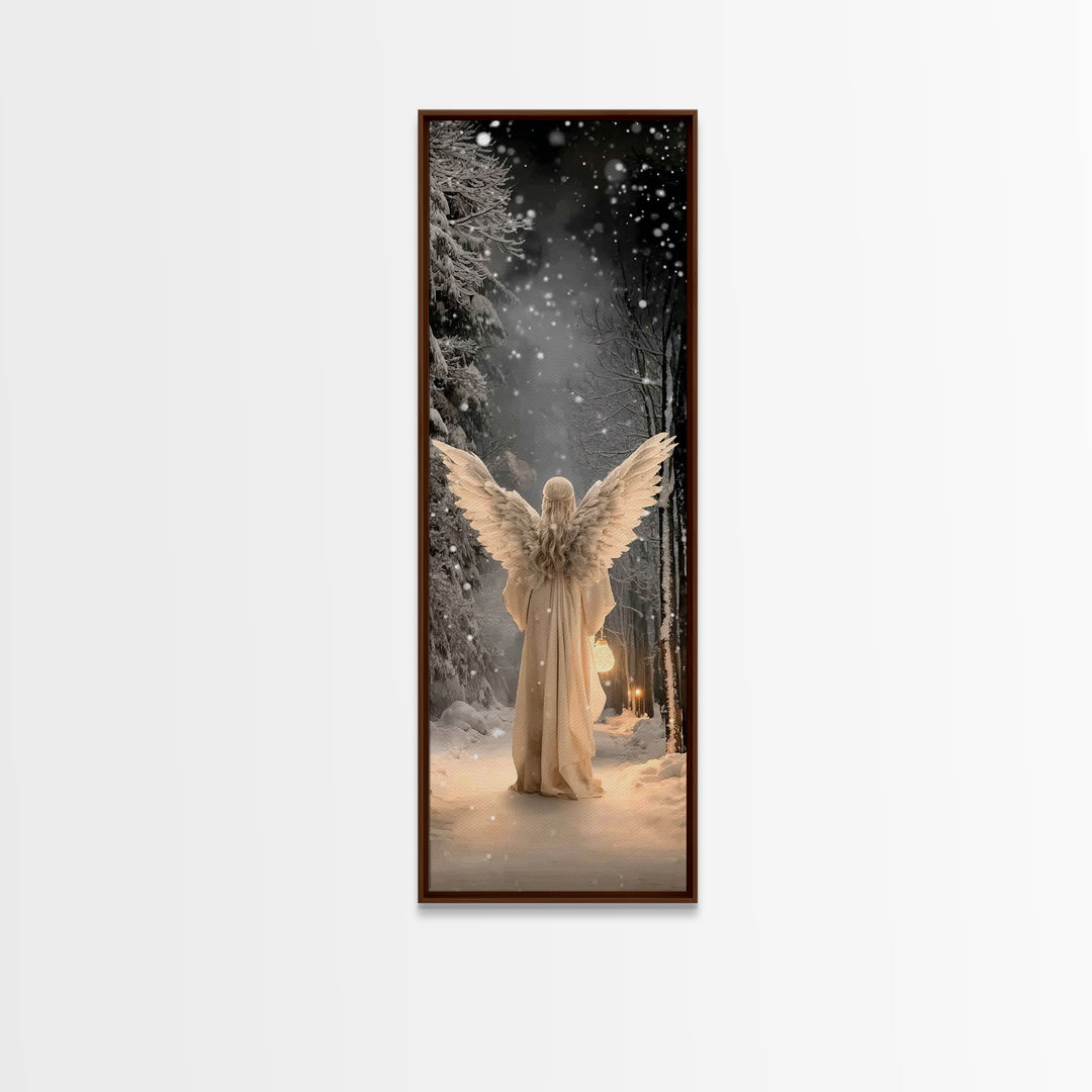 Silent Winter Hope, Framed Canvas Print, Christian Art Canvas, Christian Wall Art, Skinny Art, Christmas Art, Christian Christmas Decor
