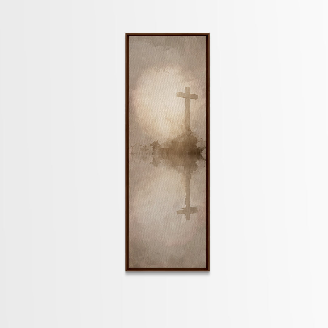 Rise Of Salvation, Framed Canvas Print, Christian Wall Art, Christian Art Canvas, Narrow Art, Minimalist Christian Art, Christmas Art