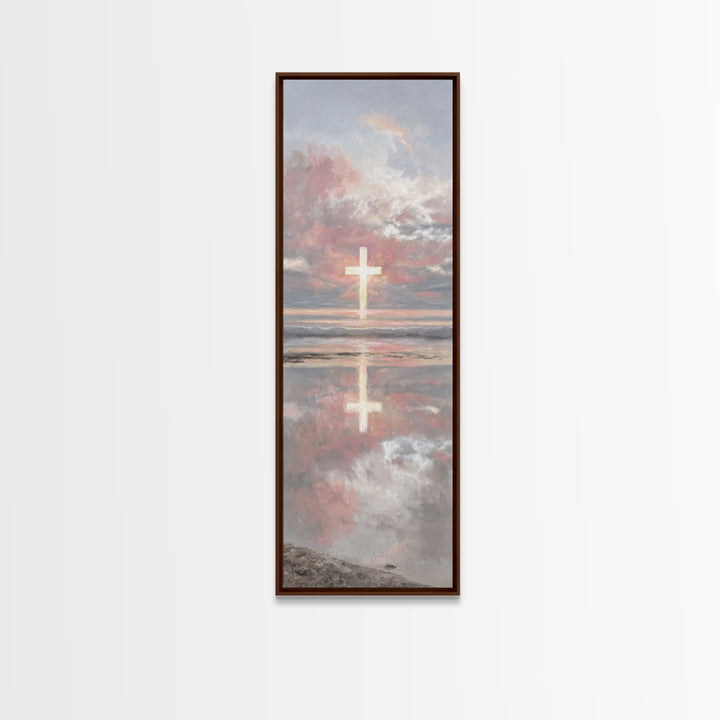 Radiant Eternal Hope | Framed Canvas Print | Christian Art Canvas | Christian Wall Art | Tall Narrow Wall Art | Christian Christmas Art