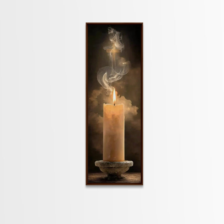 Holy Ember Glow – Framed Canvas Print – Christian Art Canvas – Tall Skinny Art Print – Christian Wall Art – Christian Christmas Decor – Chr