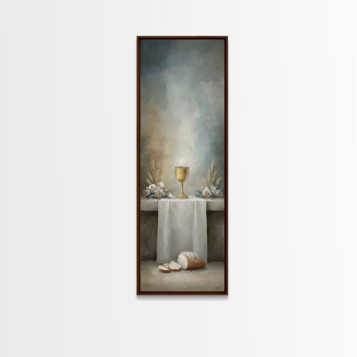 Eternal Chalice Light | Framed Canvas Print | Tall Narrow Wall Art | Christian Wall Art | Christian Art Canvas | Christmas Art