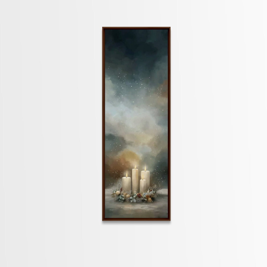 Silent Prayer Candle – Framed Canvas Print – Christian Art Canvas – Tall Narrow Wall Art – Christian Wall Art – Christmas Art – Christian D