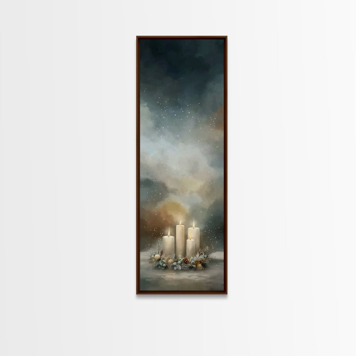 Silent Prayer Candle – Framed Canvas Print – Christian Art Canvas – Tall Narrow Wall Art – Christian Wall Art – Christmas Art – Christian D