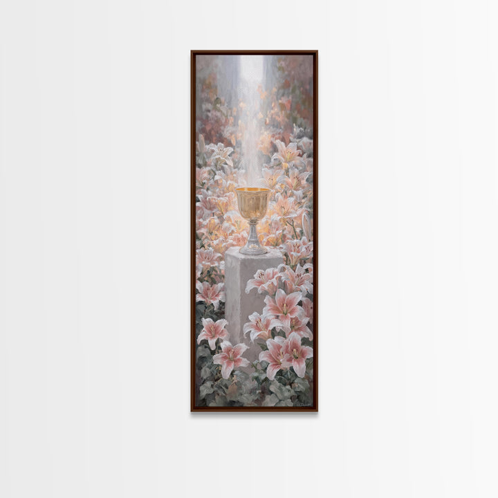Blossoms Of Grace – Framed Canvas Print – Tall Narrow Wall Art – Christian Art Canvas – Christian Wall Art – Christian Paintings – Jesus Pa