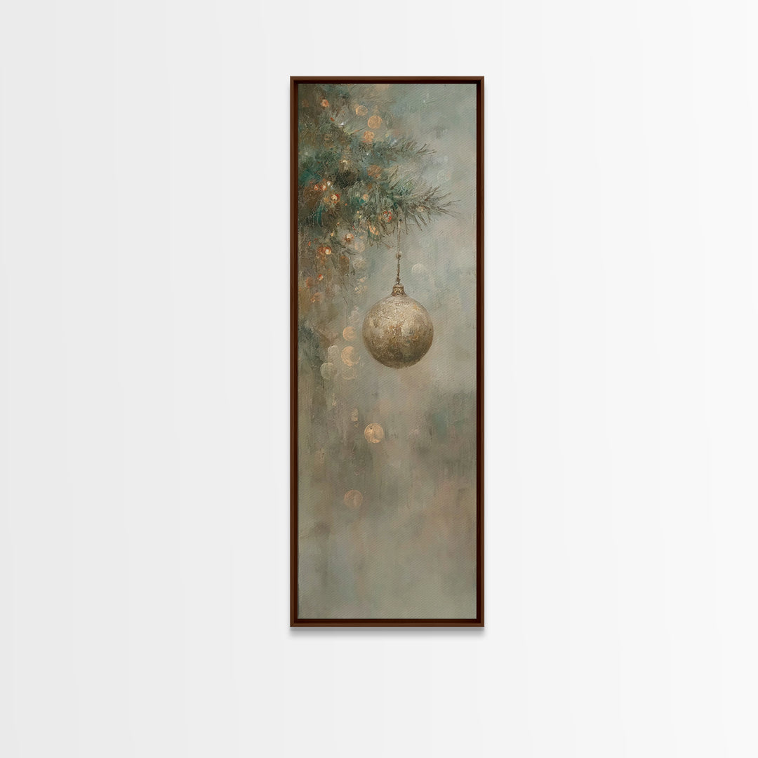 Golden Noel Light – Framed Canvas Print – Tall Skinny Art Print – Framed Christmas Art – Christmas Wall Art – Christmas Art Prints – Christ