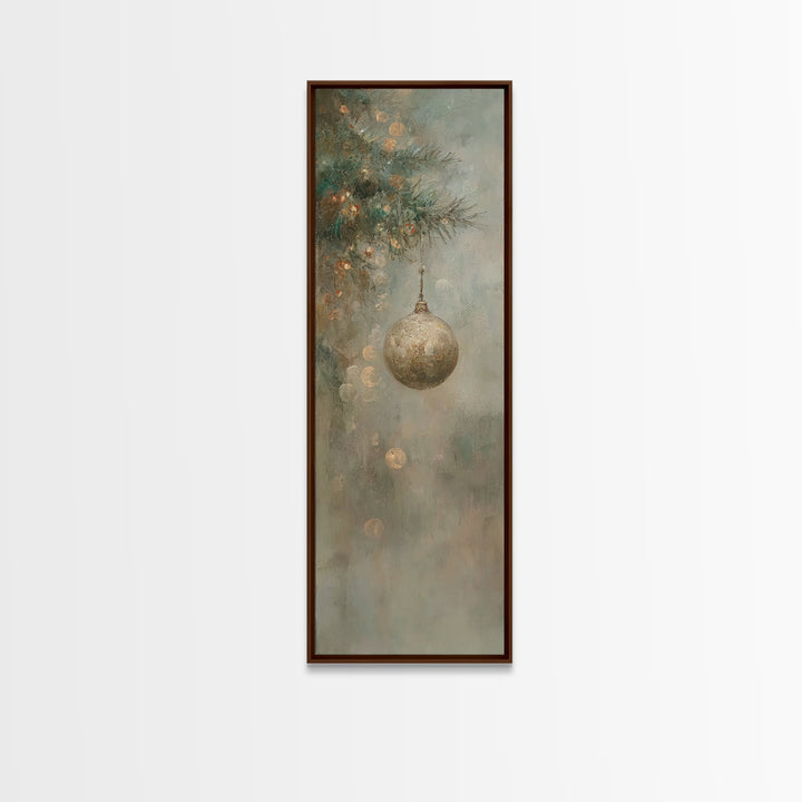 Golden Noel Light – Framed Canvas Print – Tall Skinny Art Print – Framed Christmas Art – Christmas Wall Art – Christmas Art Prints – Christ