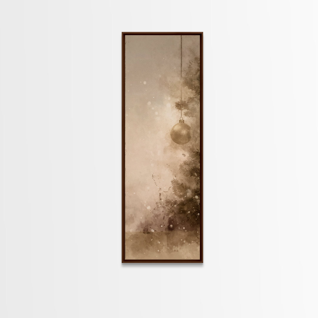 Frosted Blessing – Framed Canvas Print – Tall Skinny Art Print – Christian Christmas Art – Christmas Wall Art – Christmas Art Prints – Chri