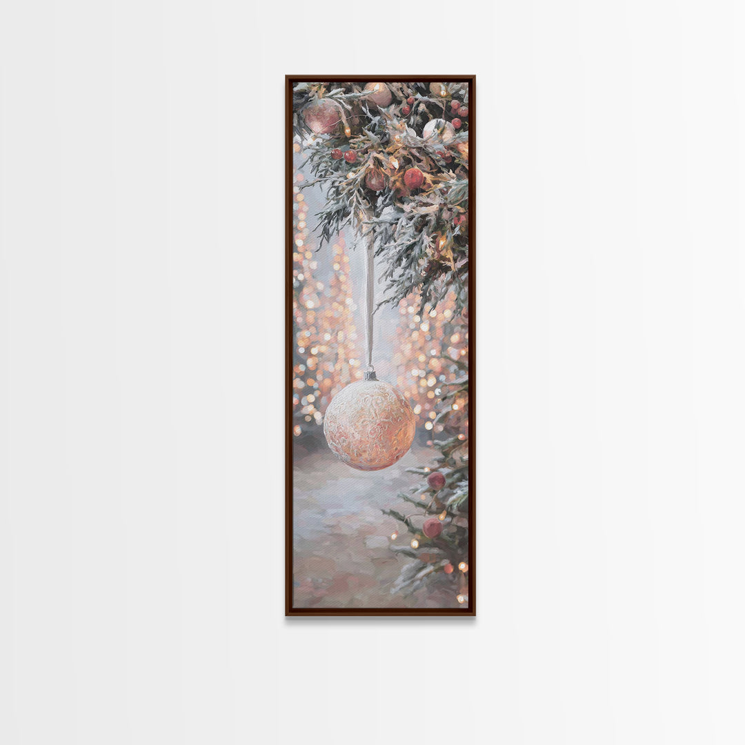 Vintage Noel Spirit – Framed Canvas Print – Tall Narrow Wall Art – Christmas Art Prints – Christian Christmas Art – Christmas Wall Art – Ch