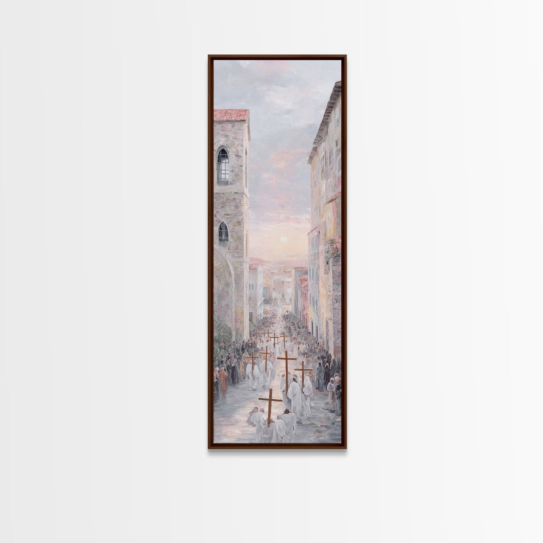Procession Of Hope – Framed Canvas Print – Tall Skinny Art Print – Christian Art Canvas – Christian Wall Art – Christian Paintings – Christ