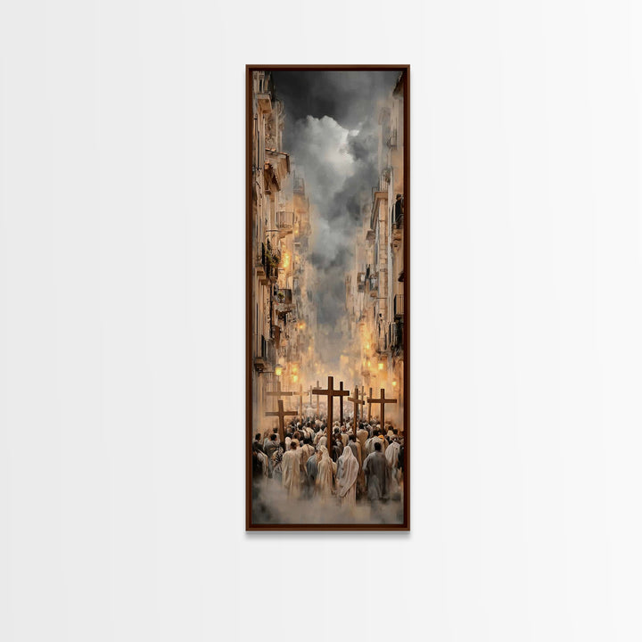 Flames Of Devotion, Framed Canvas Print, Skinny Art, Christian Art Canvas, Christmas Art Prints, Christian Wall Art, Modern Christian Art