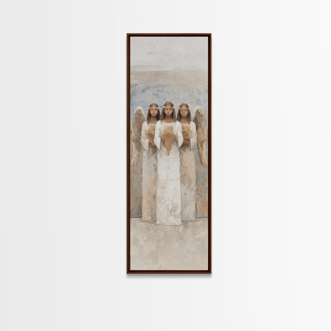 Angels Of Light – Framed Canvas Print – Tall Skinny Art Print – Christian Art Canvas – Modern Christian Art – Christian Gift Ideas