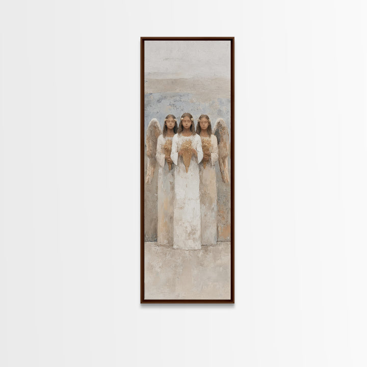 Angels Of Light – Framed Canvas Print – Tall Skinny Art Print – Christian Art Canvas – Modern Christian Art – Christian Gift Ideas