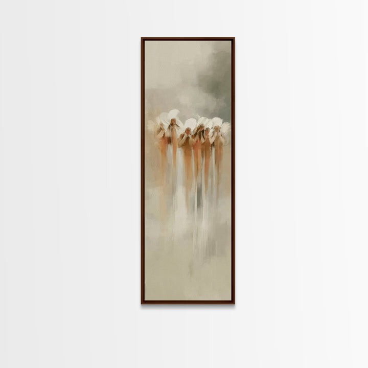 Heavenly Messengers, Framed Canvas Print, Narrow Art, Christian Art Prints, Minimalist Christian Art, Christian Decorations