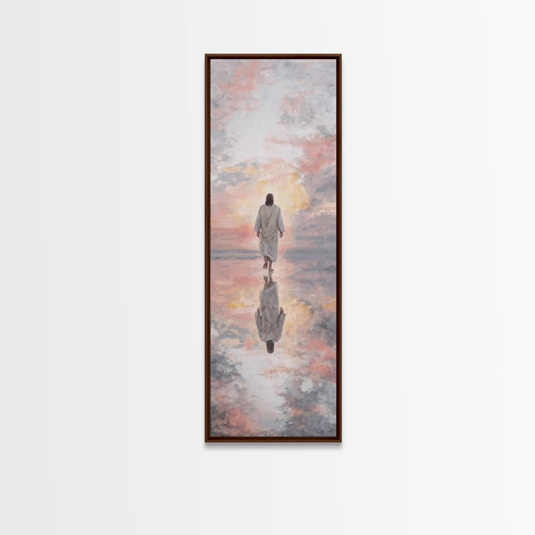 Sunrise Messiah, Framed Canvas Print, Tall Narrow Wall Art, Jesus Art Print, Christian Art Canvas, Christian Painting
